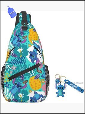 Cartoon Sling Bag Crossbody Adjustable Strap Shoulder Bag Travel Chest Bag Men